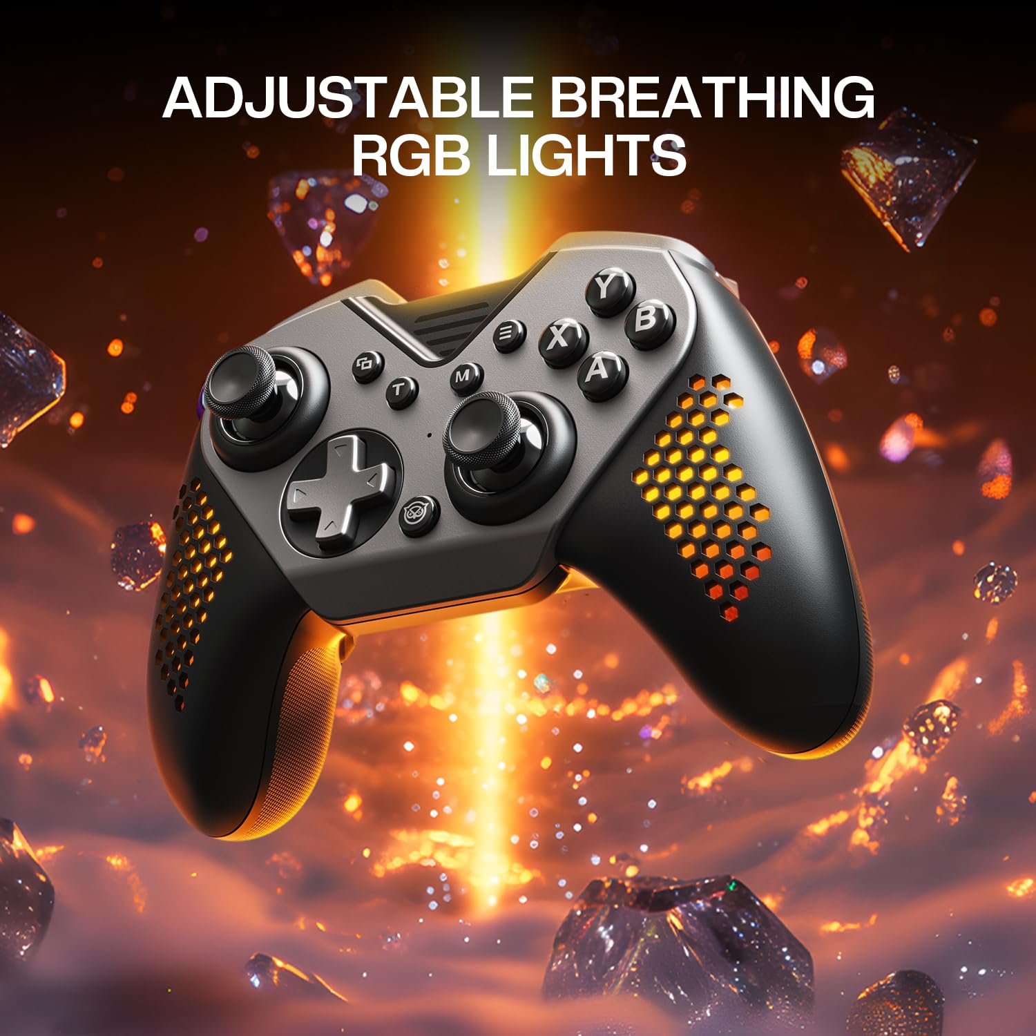 NYXI Flexi Wireless PC Controller, 1000Hz Polling Rate Hall Effect Joystick, Interchangeable D-pad&Left Joystick, 4 Mppable Buttons, 800mAh, Adjustable Turbo/Vibration for PC/Switch 2/iOS/Android - Image 8