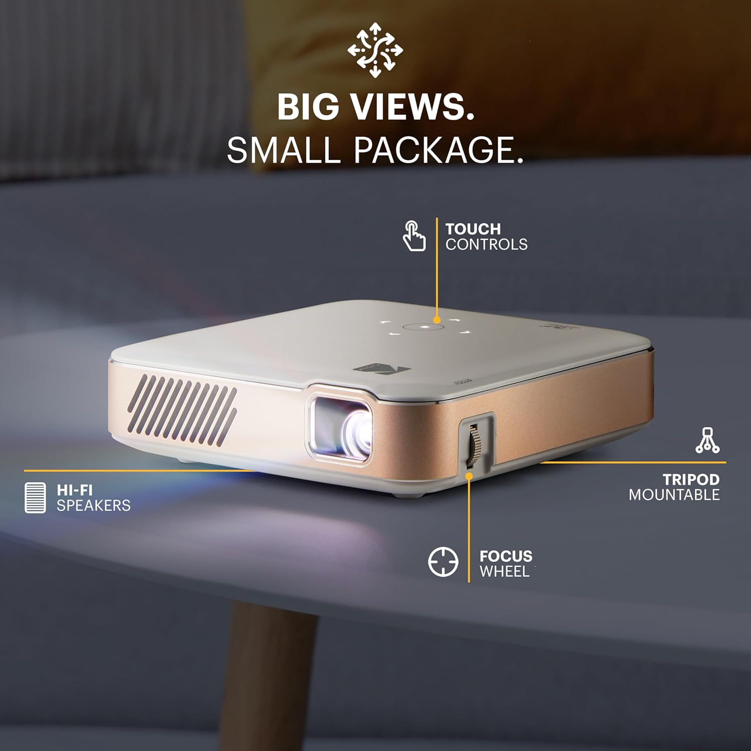 Kodak Luma 450 Portable Native 1080p Projector – 150 ANSI Lumens, Wi-Fi, Bluetooth, HDMI/USB, Supports 4K Input, Includes Case, Up to 150" Display - Image 5
