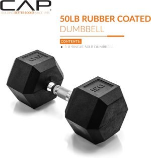 CAP Barbell Coated Hex Dumbbell Weight | Multiple Options