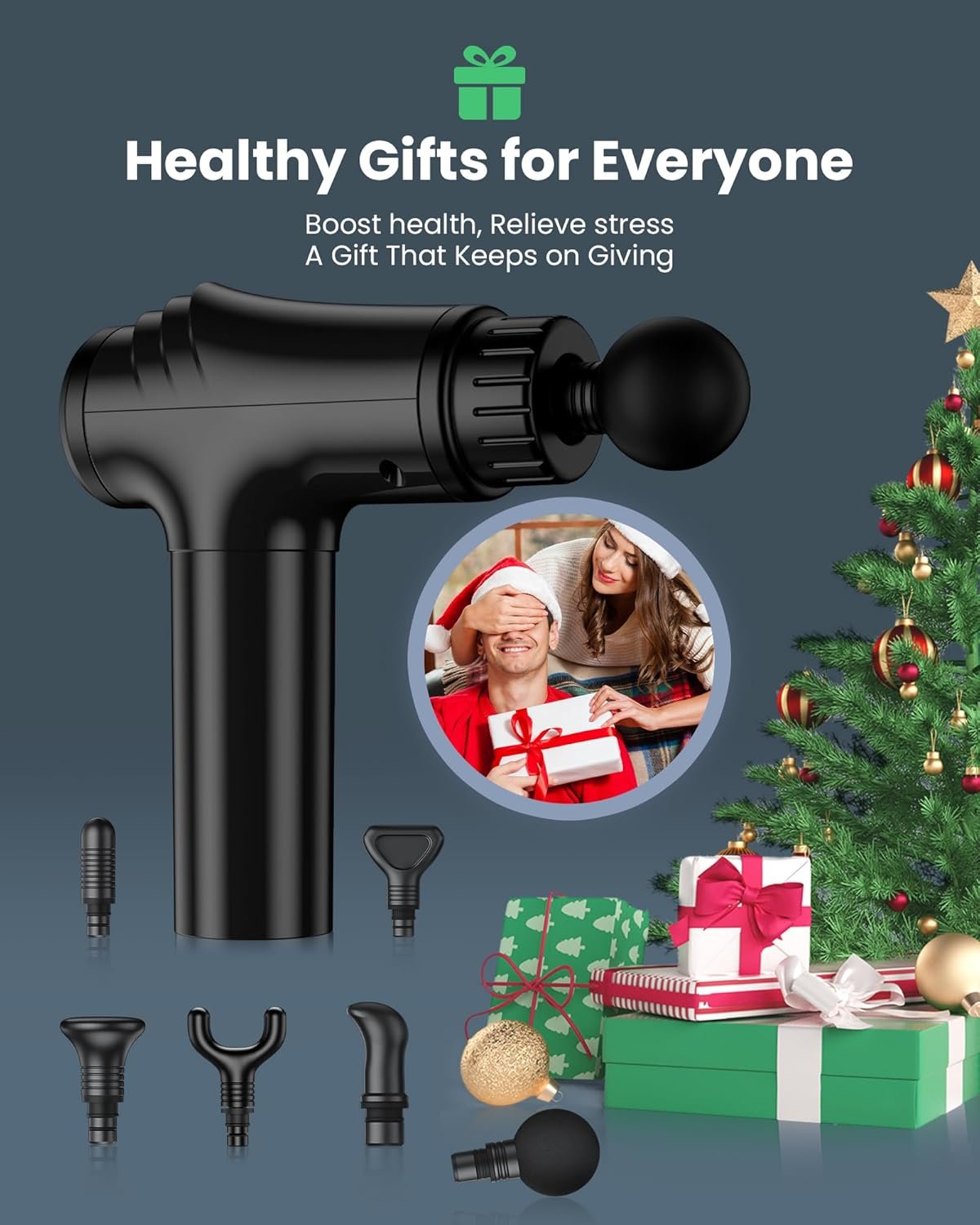 AYURA Massage Gun Deep Tissue, Muscle Massager Gun for Pain Relief, Percussion Massage Gun with 30 Speeds & 6 Heads, Portable Handheld Back Massage Gun for Athlets Men Women - Image 7