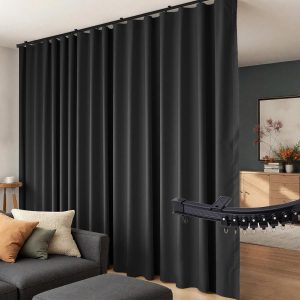 Room Divider Curtains Flexible Ceiling Tracks Set Curtain Track Ceiling Mount Blackout Cur...