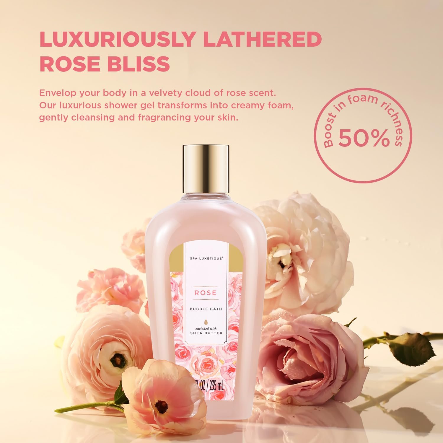 Spa Luxetique Spa Baskets for Women Gift, Womens Spa Gift Baskets, 15pcs Rose Spa Sets, Spa Kit Includes Body Oil, Bubble Bath, Bath Sets for Women, Christmas Gifts - Image 3