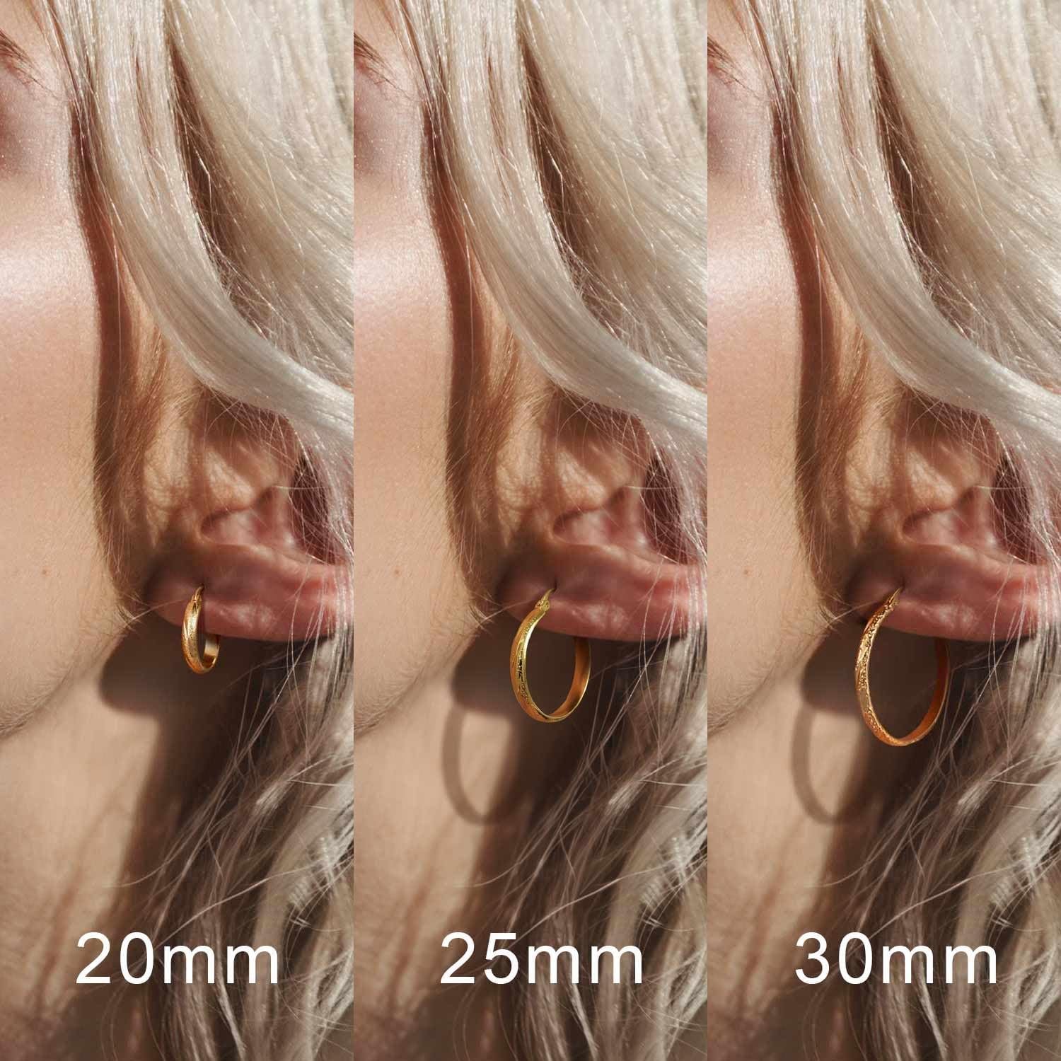 14K Gold Earrings for Women Gold Hoop Earrings for Women Hoop Earring for Womens Grainy Hoops Earring for Womens Hoops 20/25/30mm