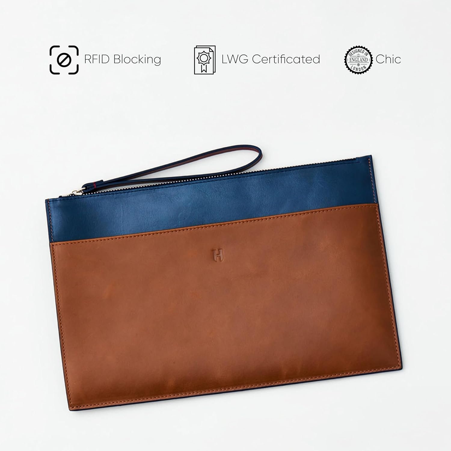 Wristlet for Women and Men, Full-Grain Leather Clutch with Zip Closure & RFID Blocking - Image 7