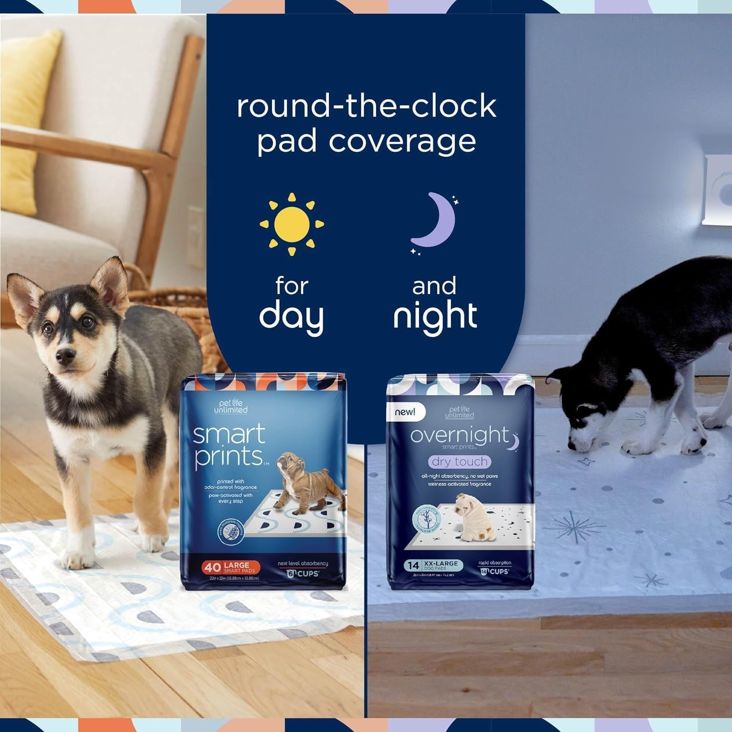 Pet Life Unlimited Smart Prints Extra Extra Large Puppy Pads – 30" x 36", 60 Count (XXL) | Stylish Dog Training Pads with Odor Controlling Wetness-Activated Sweet Bluegrass Scent | USA Made - Image 4
