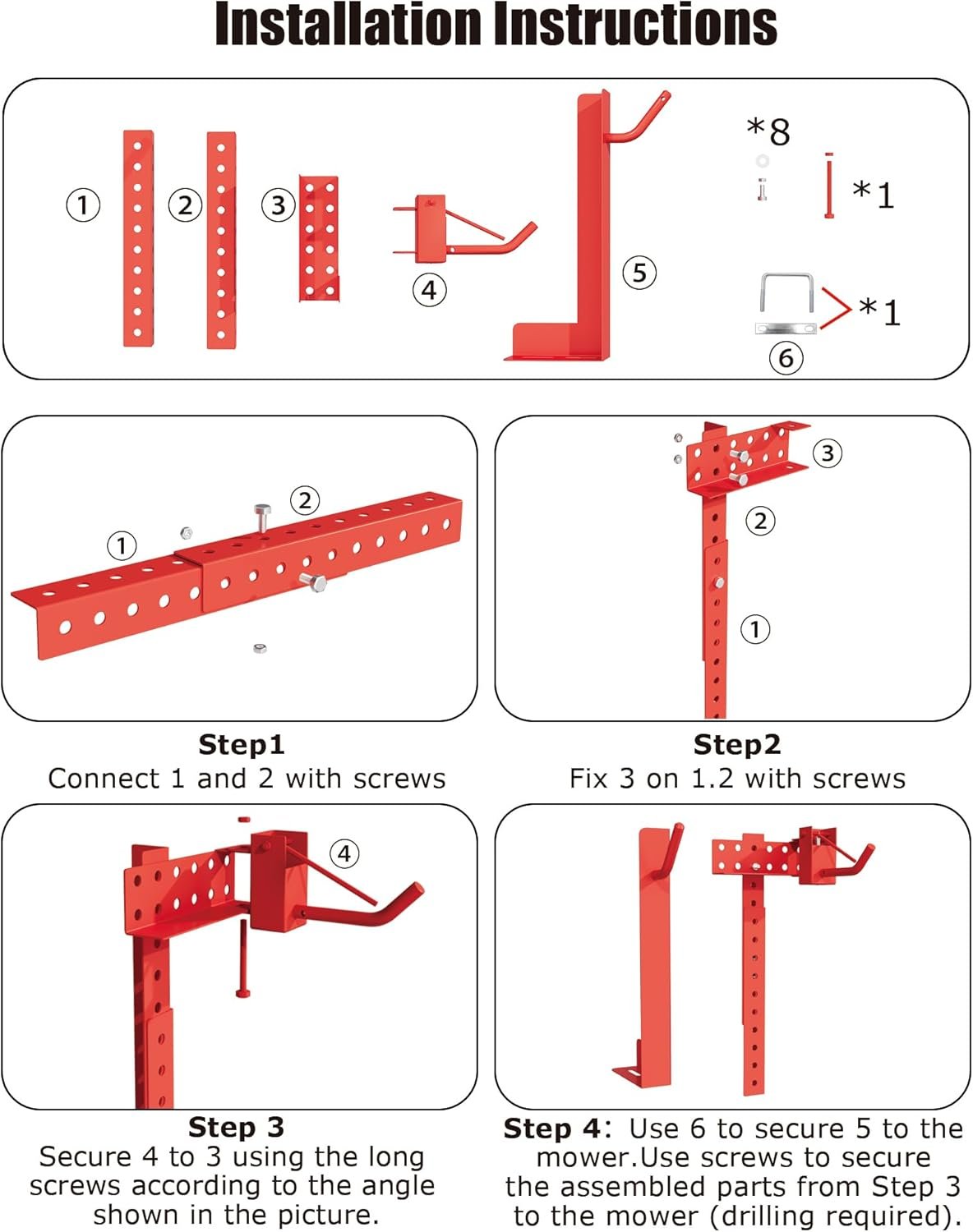 Zero Turn Mower Trimmer Holder, with Automatic Clamping and Locking System. Zero Turn Trimmer Rack Secures Trimmer to Lawn Mower Fit for Walk-Behind, Stand-On, and ZTR Mowers - Image 7
