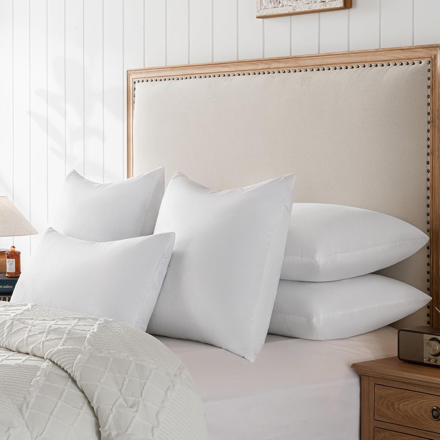 Euro Pillow Inserts 30x30 inchs - Feather and Down Fill - Cotton Fabric - Set of 2 Throw Pillow Insert - Image 6