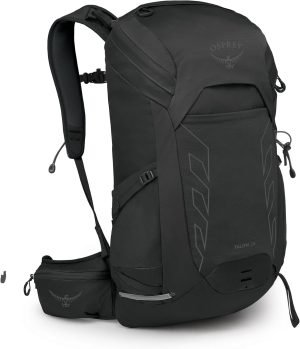Osprey Talon 26L Men’s Lightweight Hiking Backpack – Daypack for Travel & Camping, Black/Coal Grey