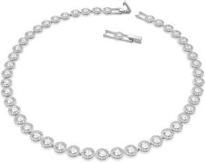 Swarovski Crystal Authentic Angelic All Around Set of Necklace, Bracelet and Earrings, White, Rhodium Finish- Women’s Hypoallergenic Sparkling Jewelries – Nickel Free Crystal Jewelry Collection