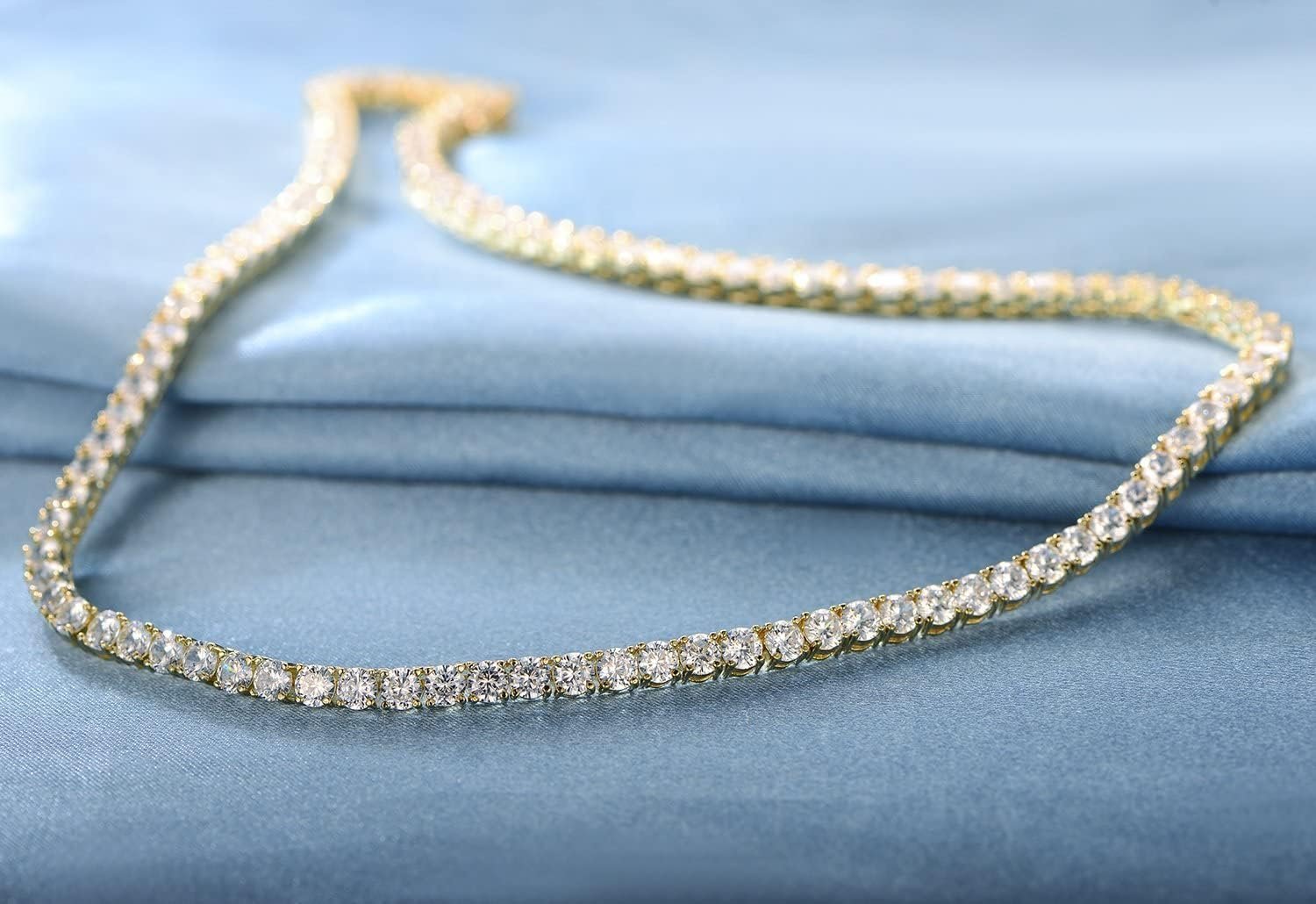 Gemsme 18K Yellow Gold/White Gold Plated Wedding Jewelry Set Tennis Necklace/Bracelet/Earrings Sets Pack of 3 - Image 4