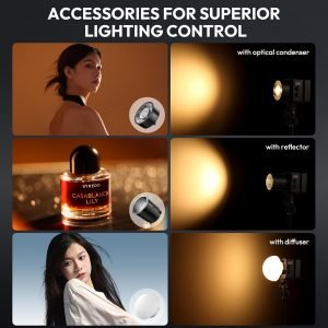 ULANZI EC65 Video Light – 65W COB LED Video Light Mini Bi Color Portable Continuous Output Lighting with Battery & APP Control, 2700K-6500K CRI≥95 Bowens Mount Handheld Spotlight for Camera, Tripod