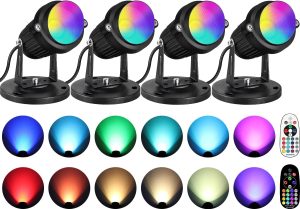 SUNVIE 6W RGBW Up Lights Indoor LED Spot Lights Indoor for Accent Lighting Color Changing ...