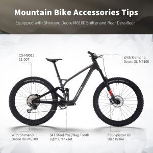 SAVADECK Carbon Fiber Soft Tail Mountain Bike All Terrain Suspension Off-Road Fox Front Fork and Adult Racing, Firepower Orange-M6100-12 Speed