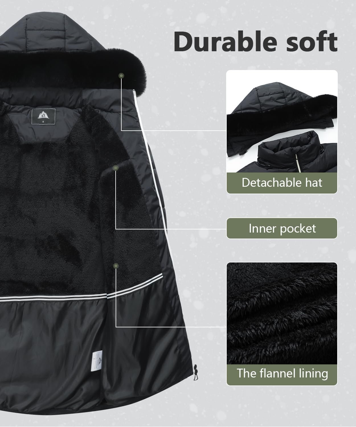 MOERDENG Women's Winter Windproof Warm Down Coats Waterproof Thicken Hooded fashions Puffer Jacket - Image 4
