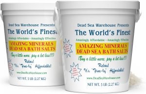 Dead Sea Warehouse – Dead Sea Salts for Soaking – 100% Dead Sea Mineral Bath Salts – Great for Soothing Muscles Aches, Relaxation, Alleviate Skin Issues – Unscented – 5lbs – 2 Pack