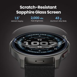 Amazfit Balance 2 Smart Watch 47mm AMOLED Sapphire Glass Display, Offline Maps, Dual Band GPS, 21 Days Battery, 170+ Sport Modes, Hyrox & Golf Mode, Heart Rate & Sleep Tracker for Android & iPhone
