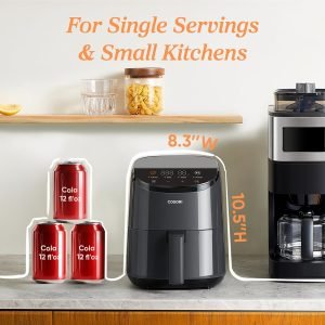 COSORI Air Fryer 2.1 QT, Small & Mini 4-in-1 airfryer Ideal for Simple Meals and Snac...