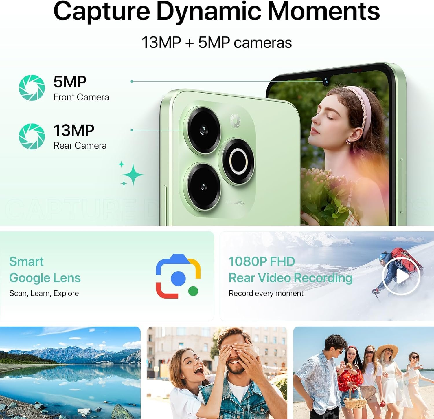 UMIDIGI G9X Unlocked Cell Phone,6.75" 90Hz Display Smart Phone,Android 14,5000mAh,Octa-Core 8(4+4)+64GB 1TB,Face ID Unlock,4G Dual SIM Phone,GPS,FM Radio,Show captions,Unlocked Android Phones - Image 6