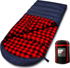 0 Degree Sleeping Bag Cotton Flannel Sleeping Bags for Adults Cold Weather Camping Winter ...