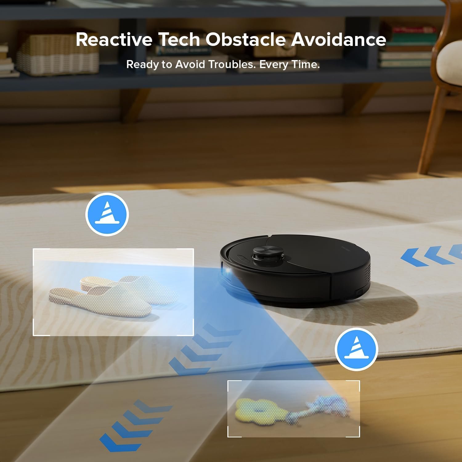 roborock Q10 S5+ Robot Vacuum and Mop, 10,000Pa Suction, Upgraded from Q8 max+, 70 Days Self-Emptying, Obstacle Avoidance, Sonic Mopping, Dual Anti-Tangle Design, Auto Mop Lifting, Ideal for Pet Hair - Image 3