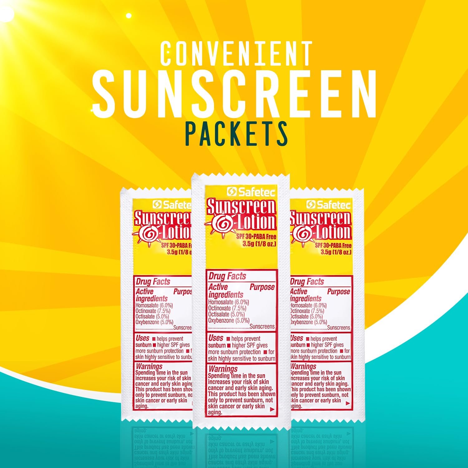 Sunscreen Lotion, SPF30 Protection and PABA Free, Individual Packets of Sunscreens (Pack of 1000) – Travel Size Sun Screen for Outdoors, Bundled with reclosable Homesphere bag - Image 2