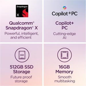 Lenovo IdeaPad Slim 3X – 2025 – Everyday AI Laptop – Copilot+ PC – 15.3″ WUXGA Display – 16 GB Memory – 512 GB Storage – Qualcomm® Snapdragon® X – Luna Grey