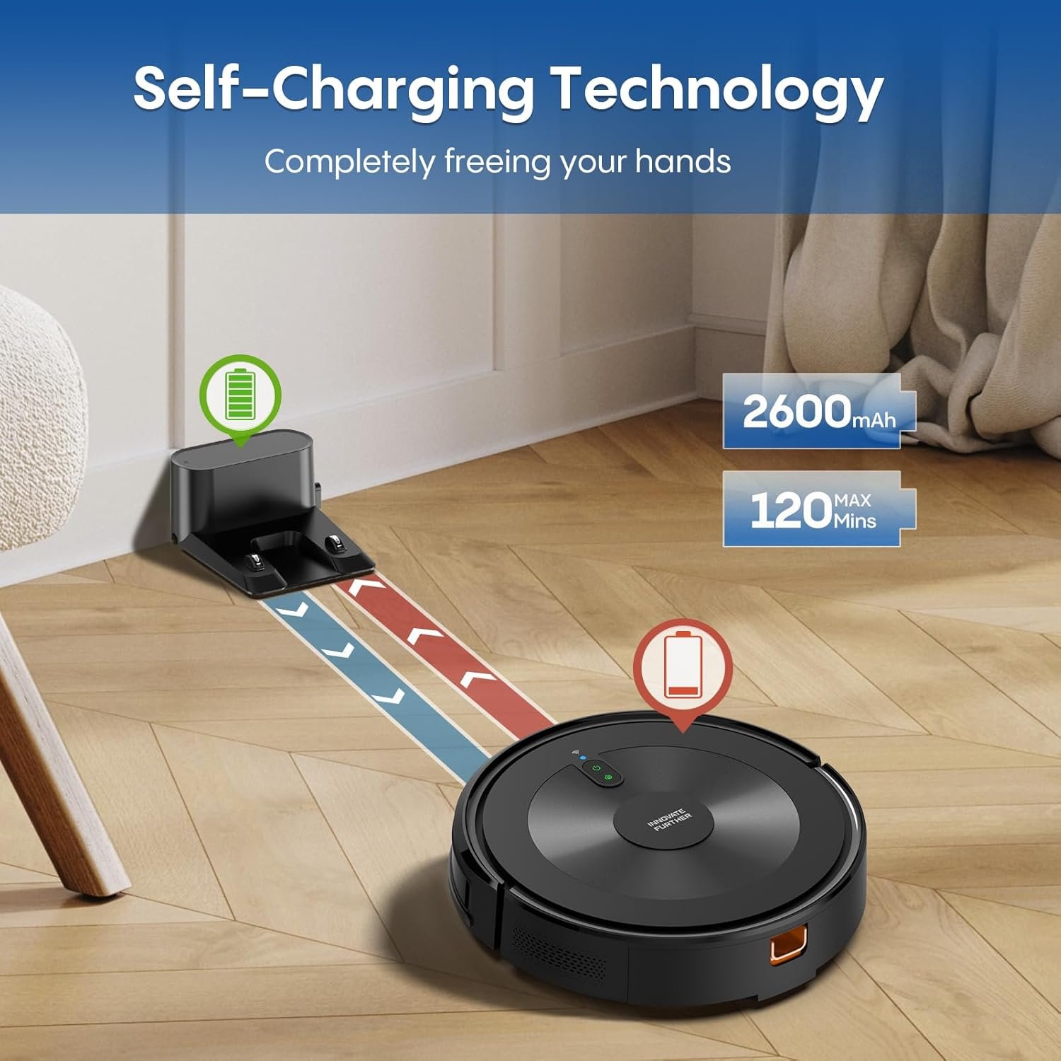Robot Vacuum and Mop, 4000Pa 3-in-1 Robotic Vacuum Cleaner, Alexa & APP Control, Schedule Cleaning, Self-Charging, Slim and Quiet, Robotic Vacuum Perfect for Pet Hair, Hard Floor, Carpet - Image 7