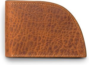 ROGUE WALLET Genuine Bison Leather Wallets for Men – RFID Blocking Curved Front Pocket Design w/ 3 Card Slots, Full Billfold Section & More – Slim Wallets for Men (Brown)