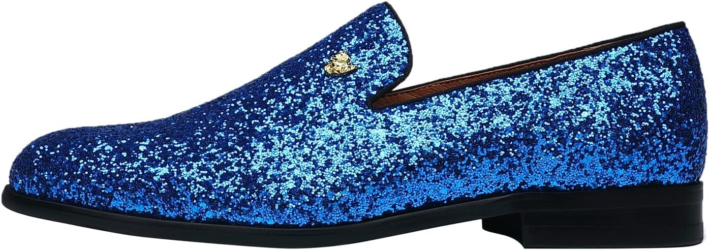 ELANROMAN Mens Dress Loafers Tuxedo Party Wedding Prom Shoes - Image 3