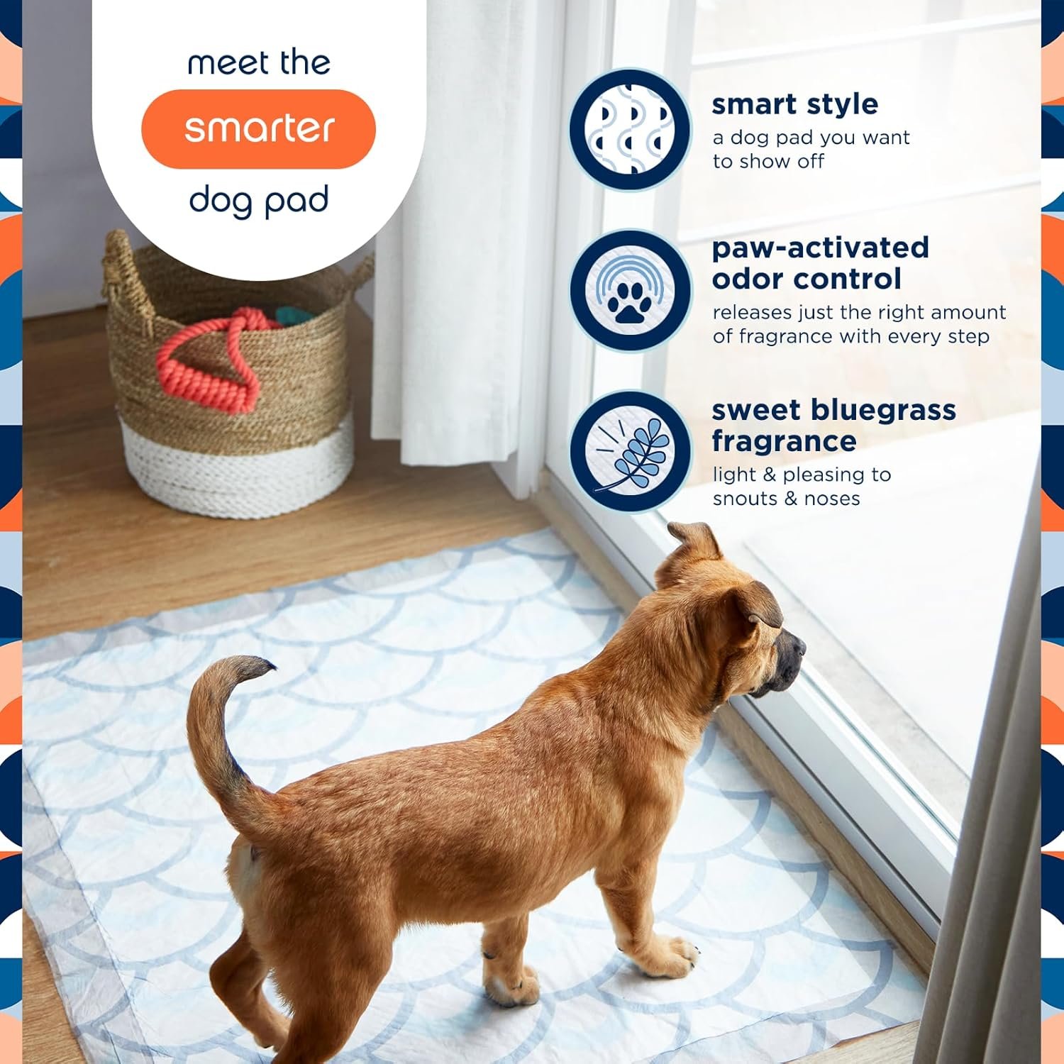 Pet Life Unlimited Smart Prints Extra Extra Large Puppy Pads – 30" x 36", 60 Count (XXL) | Stylish Dog Training Pads with Odor Controlling Wetness-Activated Sweet Bluegrass Scent | USA Made - Image 3