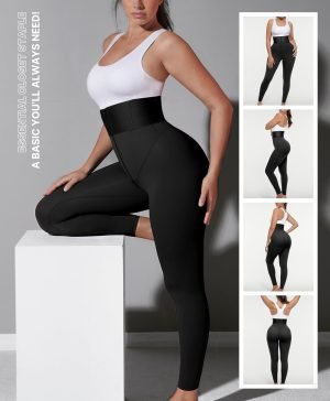 SHAPELLX Leggings for Women Tummy Control High Waisted Shapewear Leggings Non-See-Through ...