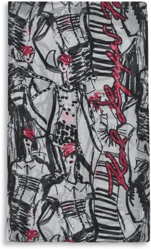 KARL LAGERFELD Womens Jewel Print Scarf Scarf