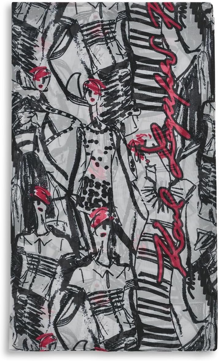 KARL LAGERFELD Womens Jewel Print Scarf Scarf - Image 2