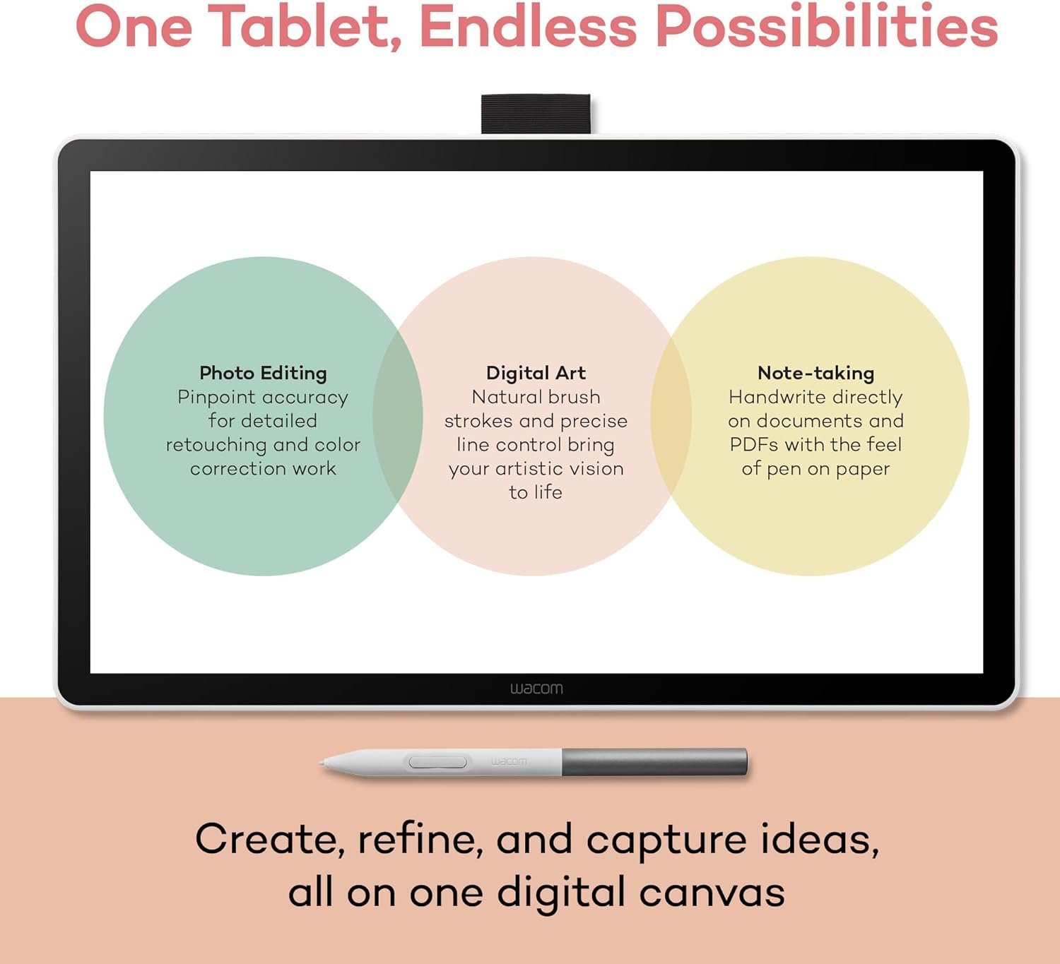 Wacom One 14 Drawing Tablet with Screen, 14” HD Full-Laminated Digital Art Tablet with Creative Software and Training, Graphics Drawing Pad for Mac and Windows - Image 3