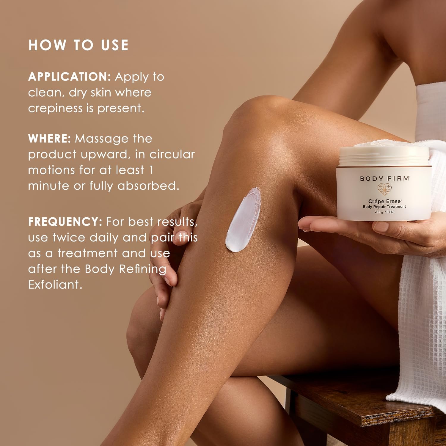BODY FIRM Crepe Erase Body Repair Treatment, Anti-Aging Wrinkle Cream, Support Skins Natural Elastin & Collagen Production - 10oz - Image 7