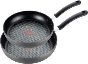 T-fal Ultimate Hard Anodized Nonstick Fry Pan Set 2 Piece, 8, 10 Inch, Oven Broiler Safe 4...