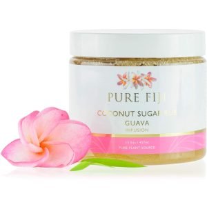 Pure Fiji Coconut Sugar Body Scrub – Body Exfoliator Scrub Natural Origin for Smooths and Softens Skin – Organic Exfoliating Sugar Scrub for Body, Guava, 15.5 Oz