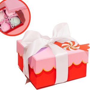 Musee | Holiday Scalloped Bath Balm Set | Handmade in USA | Vegan & Cruelty-Free | Paraben-Free & Sulfate-Free | Festive Gift Set for Women | Natural Bath Bombs for a Luxurious Spa Experience | 4-Pack