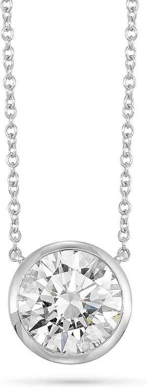 IGI Certified 1/4 to 3 Carat Lab Grown Diamond Round Solitaire Pendant Necklace for Women I 14k Gold Necklace (G-H, VS1-VS2, cttw) I 16 to 18 Inch adjustable Long Chain