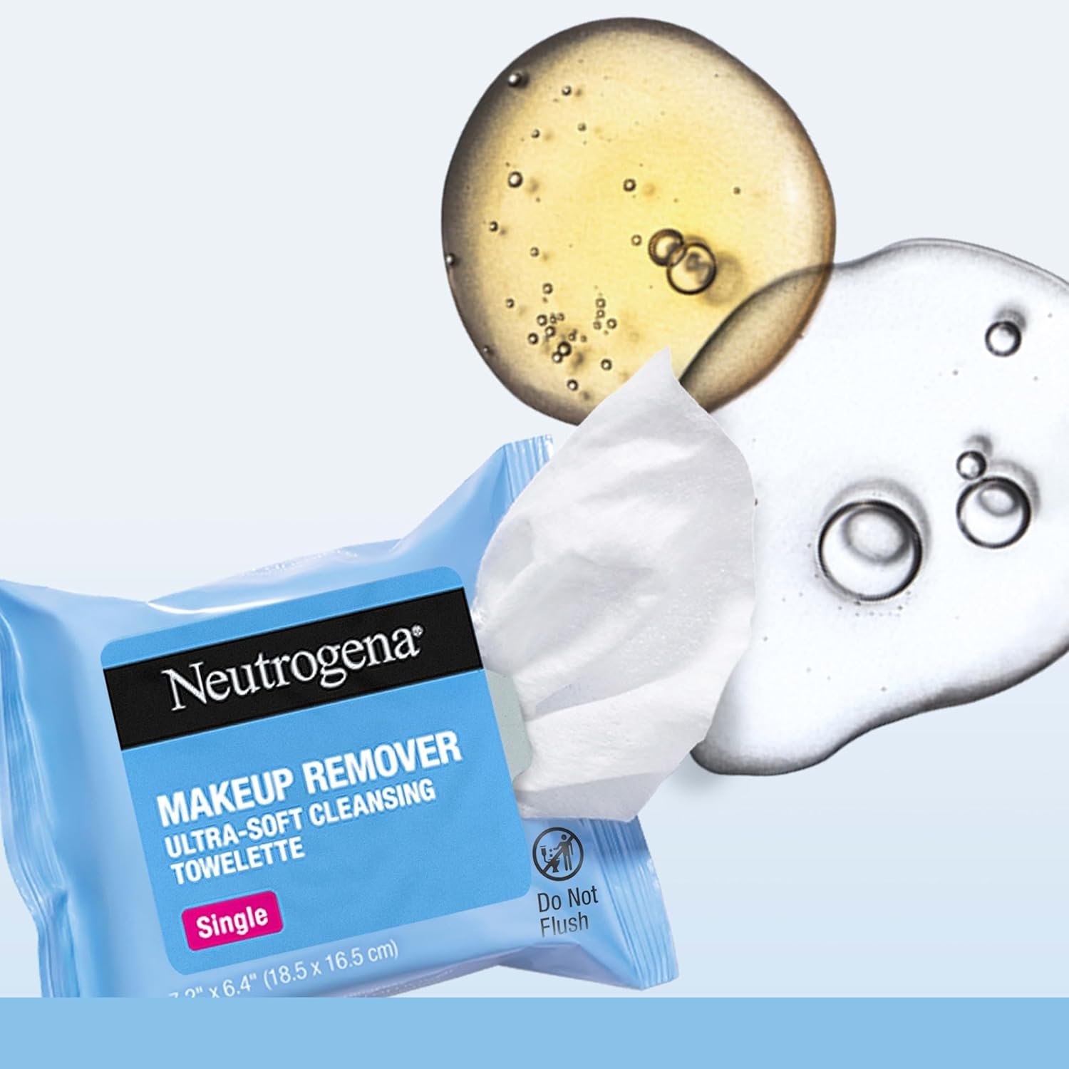 Neutrogena Makeup Remover Wipes Singles, Individually Wrapped, Daily Facial Cleanser Towelettes, Gently Removes Oil & Makeup, Alcohol-Free, 20 ct - Image 3