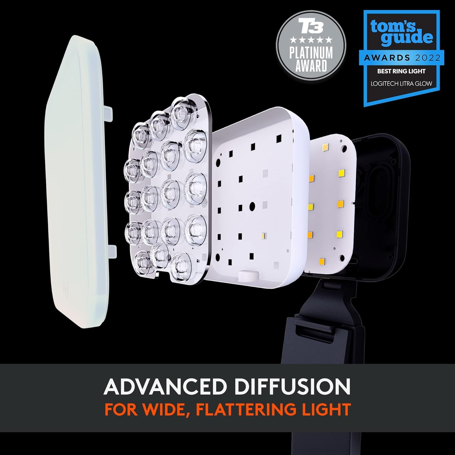 Logitech for Creators Litra Glow Premium LED Streaming Light with TrueSoft, adjustable mount, video lighting for recording streams, PC/Mac - Graphite - Image 3