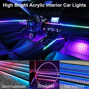 Acrylic Interior Car LED Lights with Remote and Wireless APP 10 in 1,Ambient Lighting Kits...
