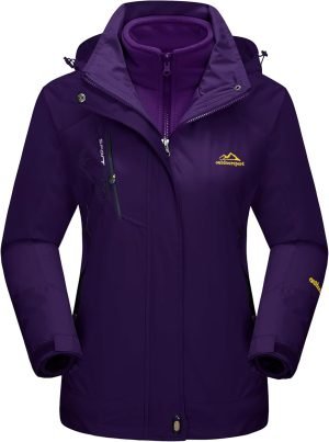 MAGCOMSEN Women’s 3-in-1 Winter Coats Snow Ski Jacket Waterproof Windproof Fleece Li...