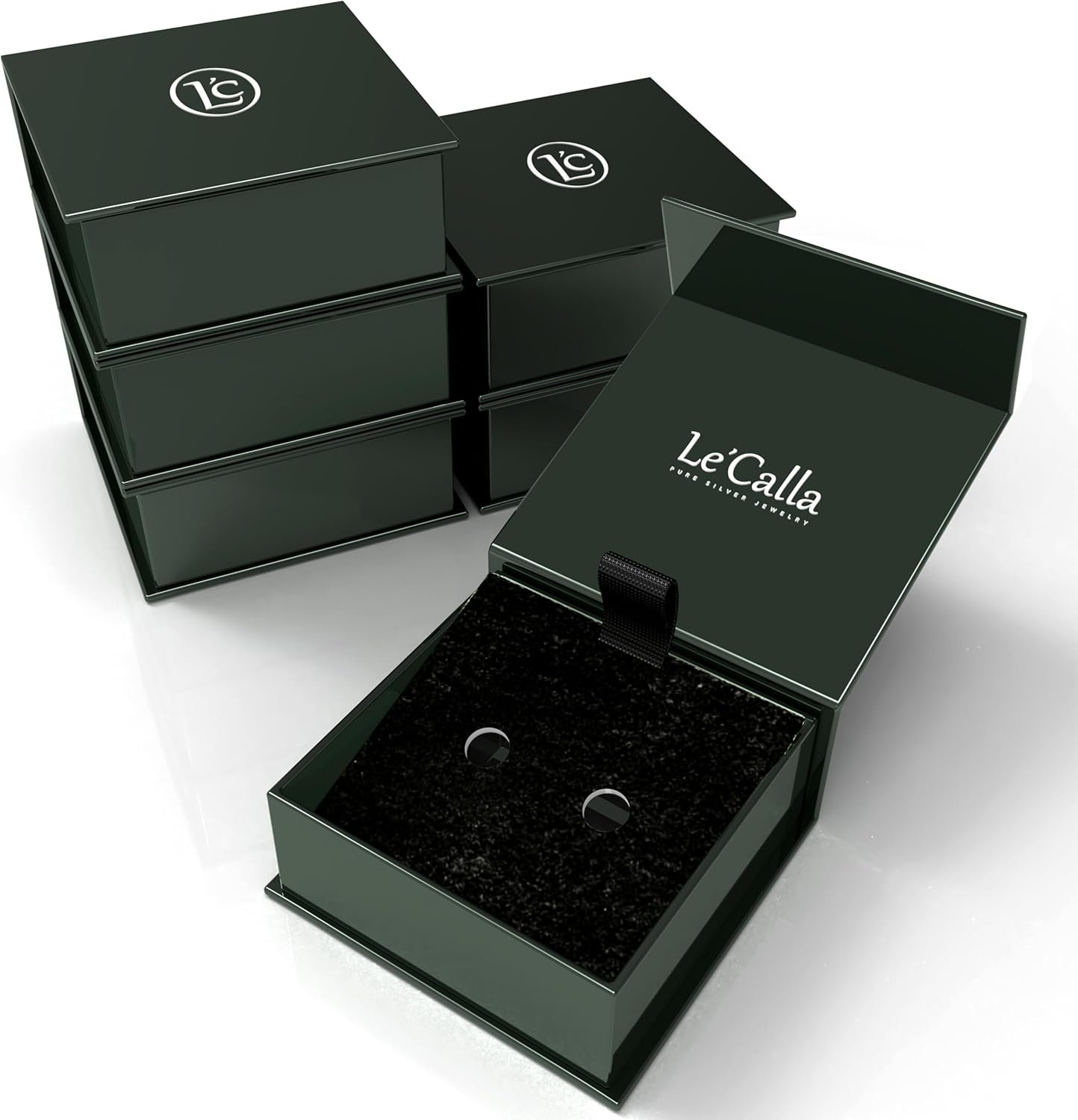 LeCalla 925 Sterling Silver Cufflinks for Men | Cubic Zirconia Square Cuff Links Gifts for Men, Husband | Shirt Cufflinks for Groom - Image 6