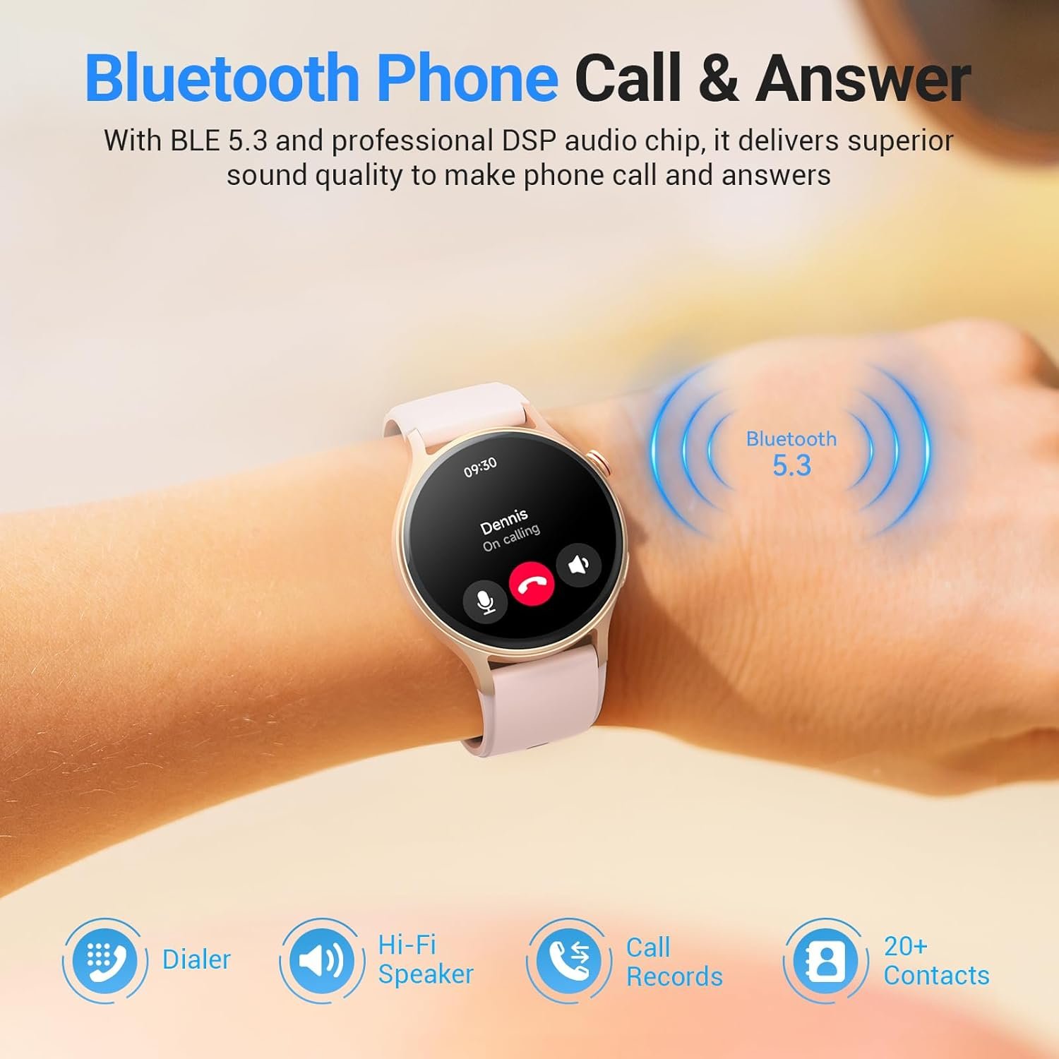 Fitpolo Smart Watch for Women,1.3" AMOLED Touchscreen Fitness Tracker, Make/Answer Calls, Heart Rate SpO2 Monitor, IP68 Waterproof, Sleep & Activity Tracking Smartwatch for Android Phones iPhone - Image 3
