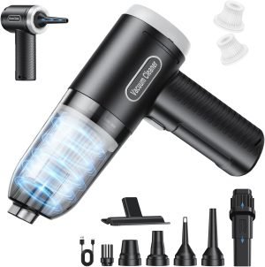 Car Vacuum Portable Cordless, 16000Pa Handheld Vacuum Mini Vacuum Cleaner High Power with ...