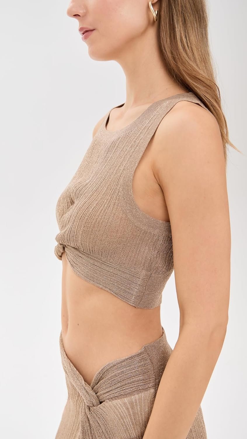 L*Space Heart of Gold Tank for Women, Round Neck Sleevless Vargiated Twist Front Top with a Crop Silhouette - Image 4