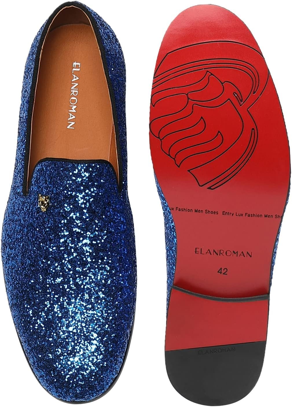 ELANROMAN Mens Dress Loafers Tuxedo Party Wedding Prom Shoes - Image 6