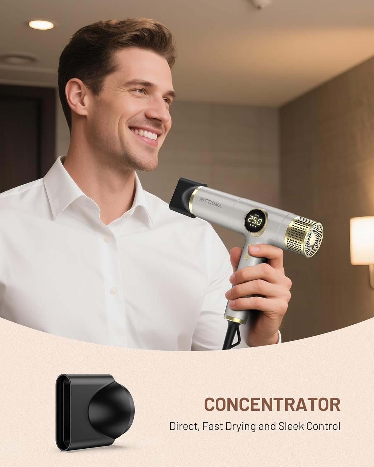 Dual Voltage Travel Hair Dryer with Diffuser - 2000W High-Speed Ionic Diffuser Hair Dryers for Women, Fast Drying, Low Noise, Lightweight, No Heat Damage, European Travel 110V-120V/220V-240V - Image 6