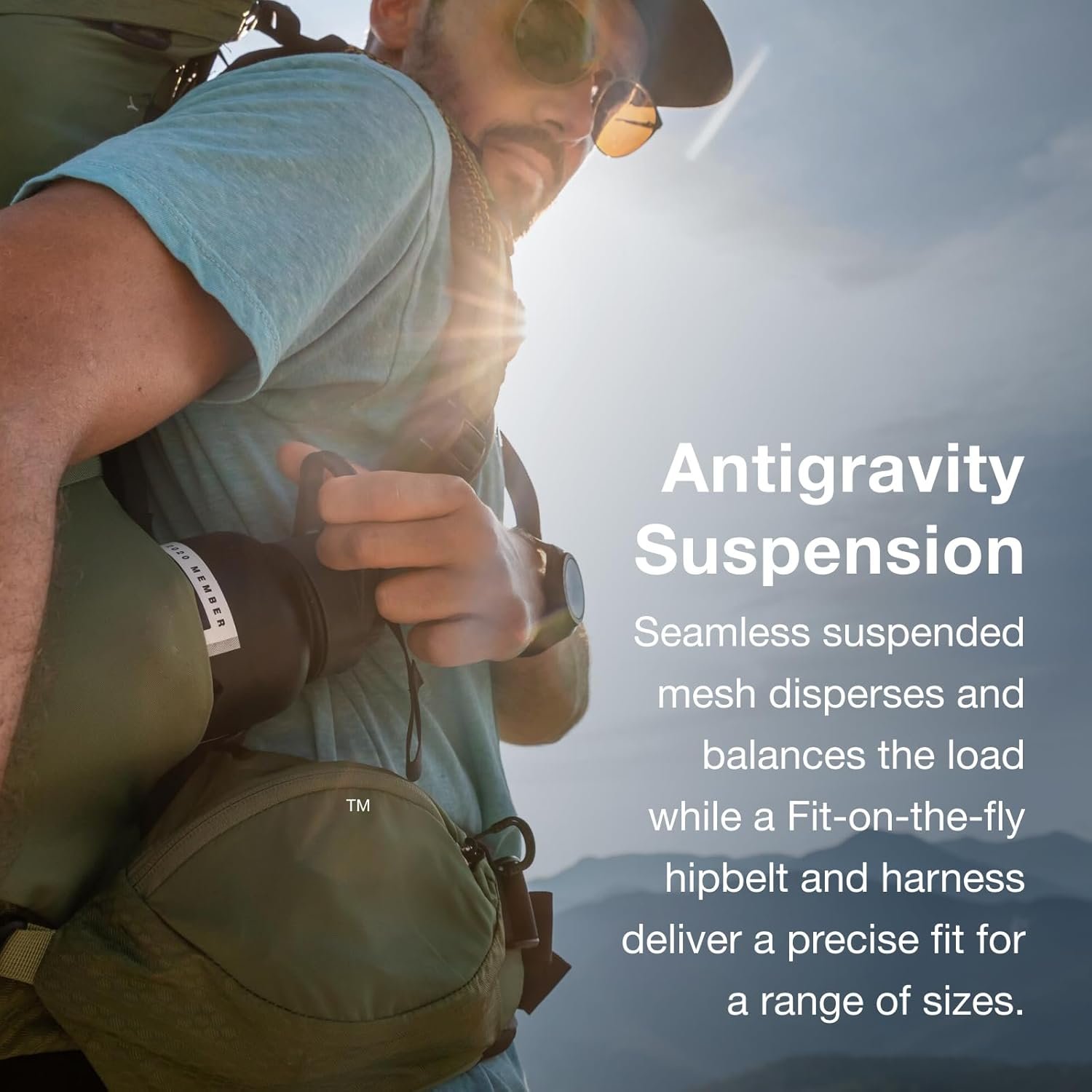 Osprey Atmos AG 65L Men's Backpacking Backpack, Black, L/XL - Image 3